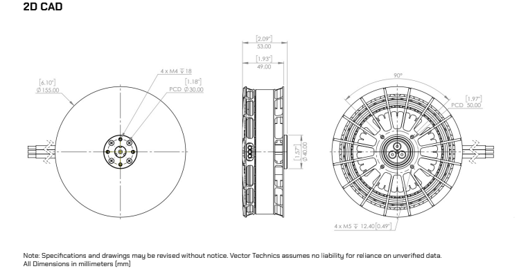 14015 PRO Motor 2D CAD Drawing