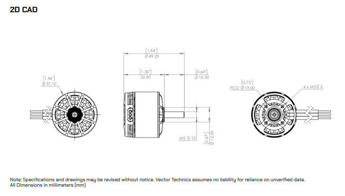 3115 SL Motor 2D CAD Drawing