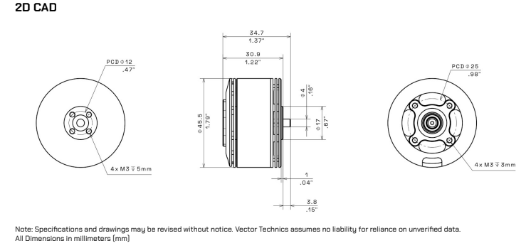 4015 PRO Motor 2D CAD Drawing