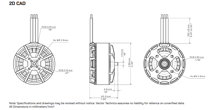 5215 FW Motor 2D CAD Drawing